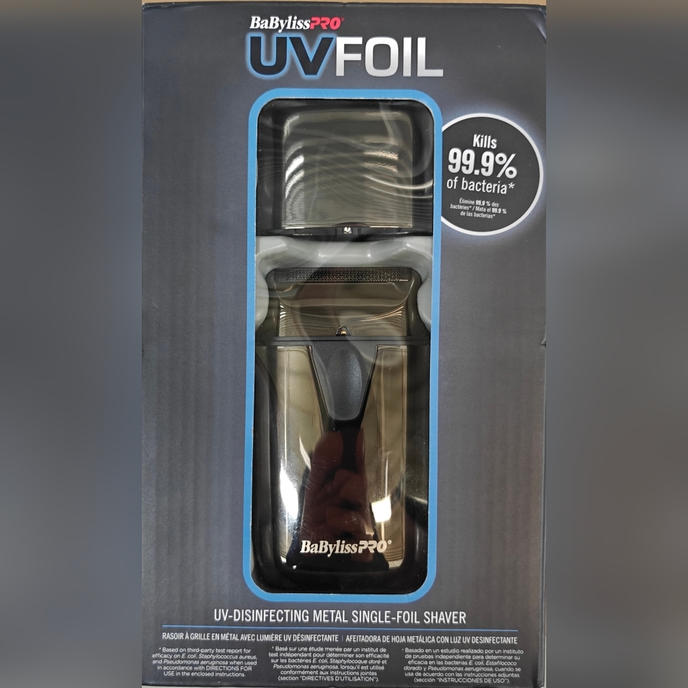 BaByliss PRO UVFOIL UV-Disinfecting Metal Single Foil Shaver FXLFS1 - NEW